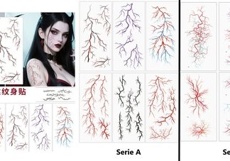 Accesorio para Fiesta: Tatuaje Lavable Vetas de Sangre