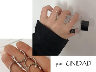 Anillo Abierto con 2 Perlitas