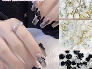 Aplique para Uñas Camelias+Perlitas+Strass (+)