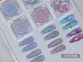 Aplique para Uñas Glitters 6pcs