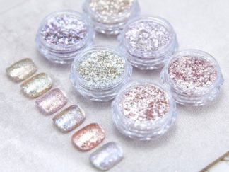 Aplique para Uñas Glitters en Polvo Fino 6pcs
