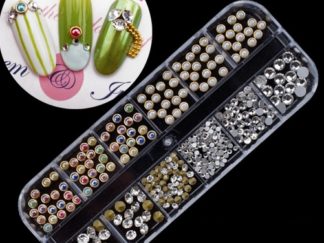 Aplique para Uñas Strass+Perlitas de 12 formas