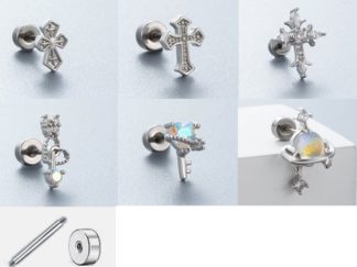 Arete Circón+Titanio varios diseños simples *u.