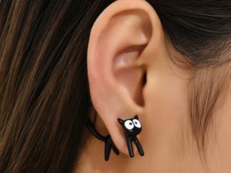 Aretes Gato Blanco y Negro