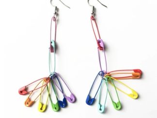 Aretes Alfileres Coloridos Modelo Largo