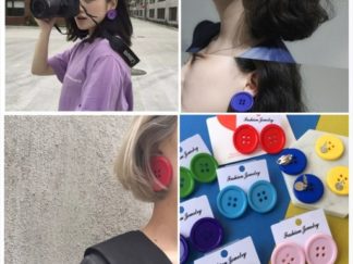 Aretes Botón Colorido