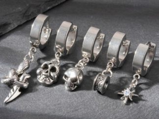 Aro Acero color Plata Vieja con Dije *u.