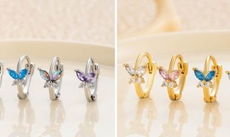 Aro Acero con Strass Mariposa *u.