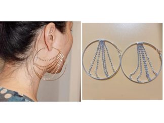 Aros Argolla con Strass Cruzado