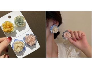 Aretes Flores de Organza