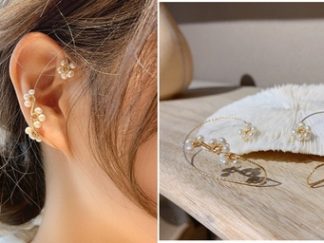 Aro/Colgante Dorado con Perlitas *par