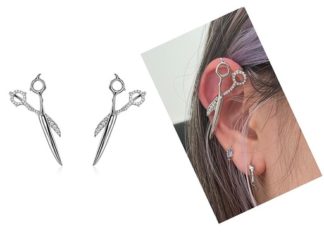 Arete/Colgante Tijera con Strass *par