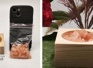 Base de Madera con Piedritas para Esencia