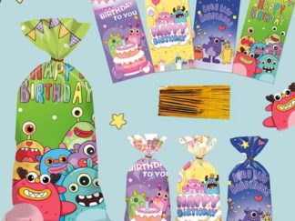 Bolsa para Caramelo Monstruos Cumpleaños 50pcs