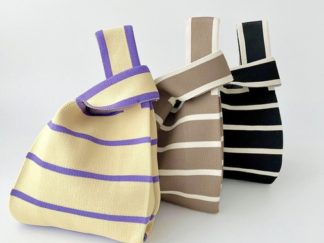 Bolso de Punto A Rayas Finas
