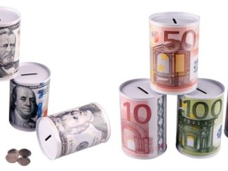 Cajita Metal Alcancia Dolar/Euro