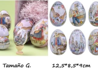Cajita Pascua forma Huevo Talle G. 12,5*8,5*9cm