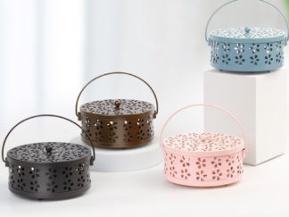 Cajita para Espiral Antimosquitos de Metal con Tapa y Manija