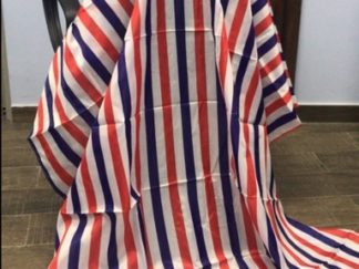 Capa Peluquería A Rayas Finas Azul+Rojo+Blanco