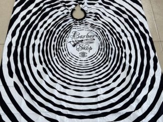 Capa Peluquería Circulos Blanco y Negro