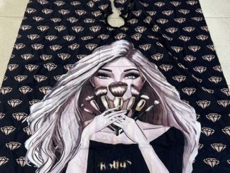 Capa Peluquería Mujer Maquillada con Diamantes