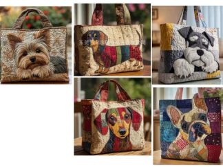Cartera Arte de Retazos de Perros