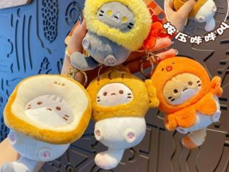 Colgante Peluche de Gato en Comida con Sonido