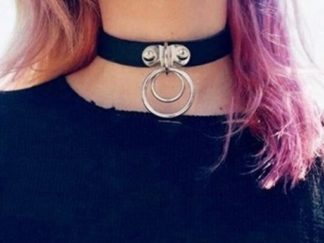 Collar Choker con Argollas de Metal
