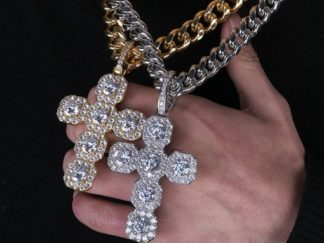 Collar Cruz Full Srass con Cadena estilo HipHop