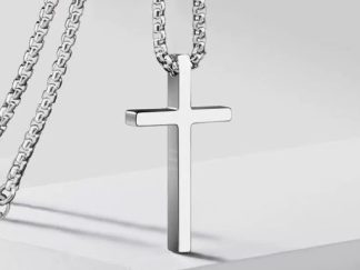 Collar Cruz de Acero con Cadena 70cm