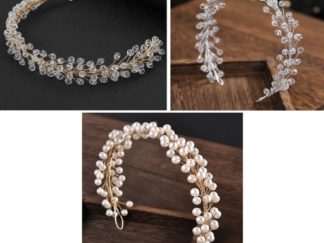 Corona Vincha con Cristales/Perlitas (+)