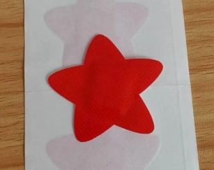 Curita Estrella Roja 46*46mm 5pcs