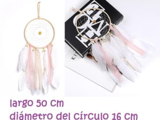 Decoración: Colgante Atrapasueño con Encaje y Pluma