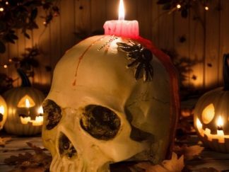 Decoración-Halloween: Velador Calavera