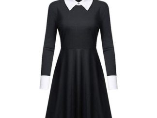 Disfraz Vestido de Addams Wednesday con Mangas Largas (+)