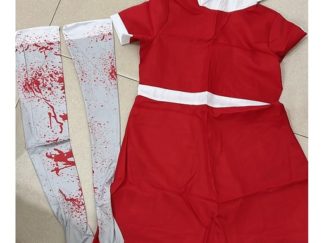 Disfraz de Terror: Vestido Rojo+Media Larga con Sangre (+)