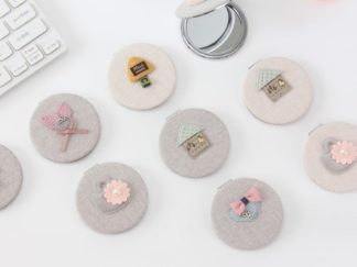 Espejito Redondo con Forro de Tela