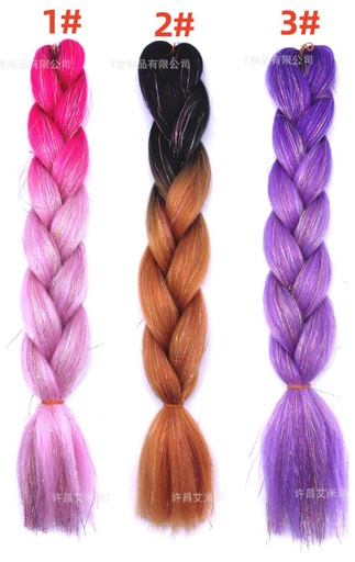 Extensión Trenza Gradiente de 2 colores con Cabello Angel Brilloso