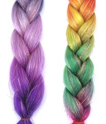 Extensión Trenza Gradiente de 4 colores con Cabello Angel Brilloso