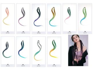 Extensión con Hebilla de 3-Colores Gradiente 60cm 10g*2pcs