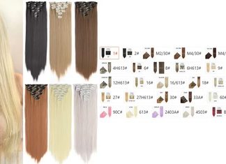 Extensión con Hebillas 16pcs/1set 56cm 130g varios colores