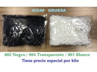 Gomita 4024# Gruesa Blanco, Negro y Transparente 50g (+)