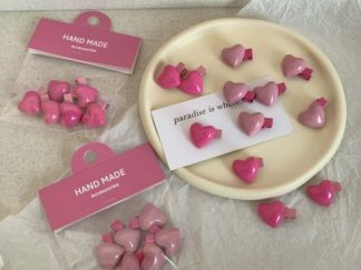 Hebillitas Corazón Fucsia/Rosado 6pcs