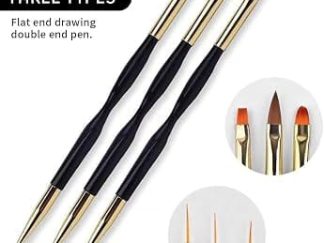 Kit de Pinceles para Pintar Uña 2-Lados 3pcs