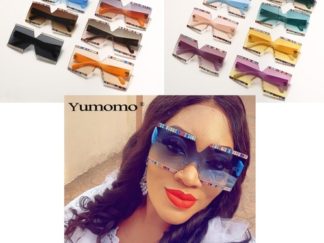 Lente del Sol Cuadrado con Strass Arriba y Abajo