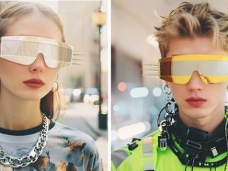 Lente del Sol Futurista con Tachas Filosas y Largas