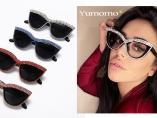 Lente del Sol Ojo de Gato con Strass