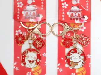 Llavero Maneki-Neko (Gato de la Suerte) con Sakura
