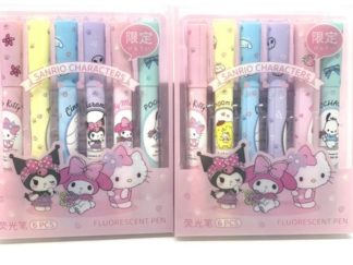 Marcador Fluor. SANRIO 6pcs