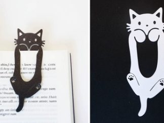Marcador Libro Gato Blanco y Negro 2pcs